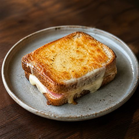 ハムととろけるチーズを挟んだ、香ばしいホットサンド